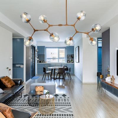 G9 Nordic Modern Glod Minimalist Blown Glass Chandelier For Living Room
