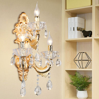 6KG Luxury Contemporary Zinc Alloy E14 Candle Crystal Wall Lights