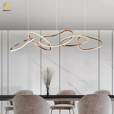 Stainless Steel Silicon Drop Kitchen Modern Pendant Light Five Circle For Living Room