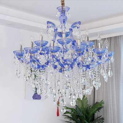 Luxury Mid Century Style Glass Crystal Chandelier Colorful Indoor Decorative Lighting