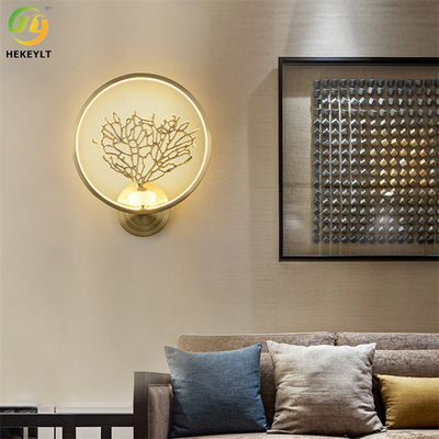 LED Modern Wall Light All Copper And Marble Material Bronze Color