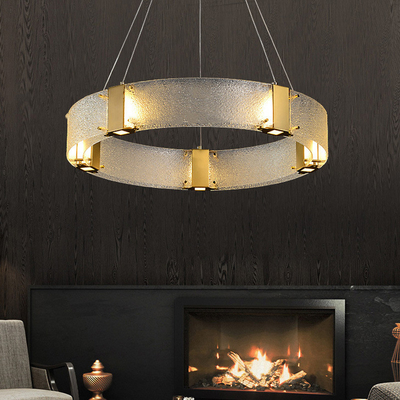 Luxury Nordic Glass Modern LED Light Minimalist Circle Living Room Bedroom Pendant Light