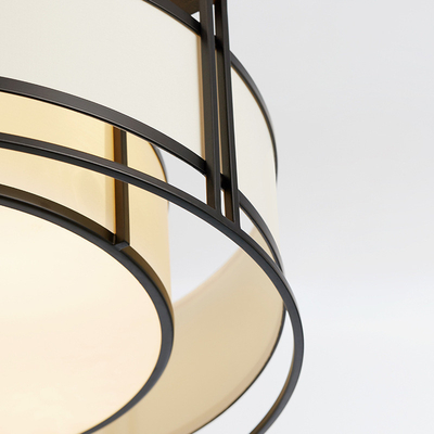 Modern Simple Circular Pendant Light Living Room Bedroom Dining Room Fabric Chandelier