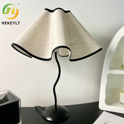 Modern LED Bedside Table Lamp Petal Umbrella Type S-Bar Metal Bedroom Hotel Table Lamp