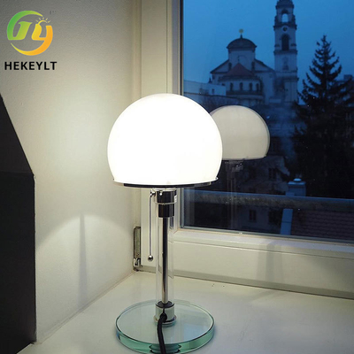 Bedroom Hotel Nordic Modern Simple LED Table Lamp Design Glass Metal Hemisphere Table Lamp