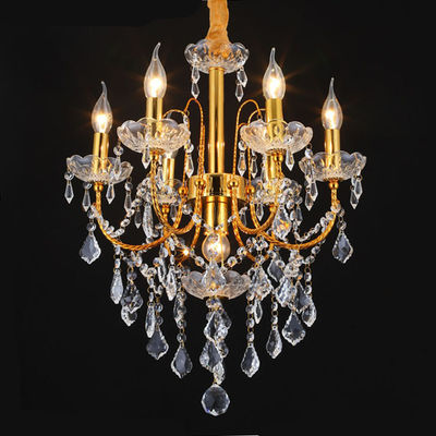 110V Bedroom Golden Iron Fancy 850*700mm Crystal Candle Chandelier