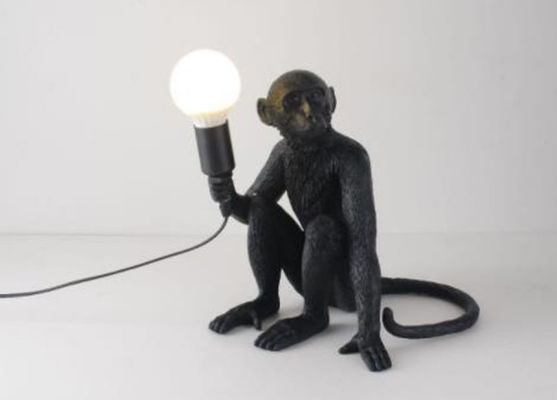 White / Black Monkey Shape Resin 310mm*310mm E27 Night Table Lamps