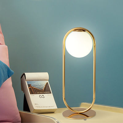Hotel Energy Saving Diameter 18.5cm Height 50cm Gold Nightstand Lamp