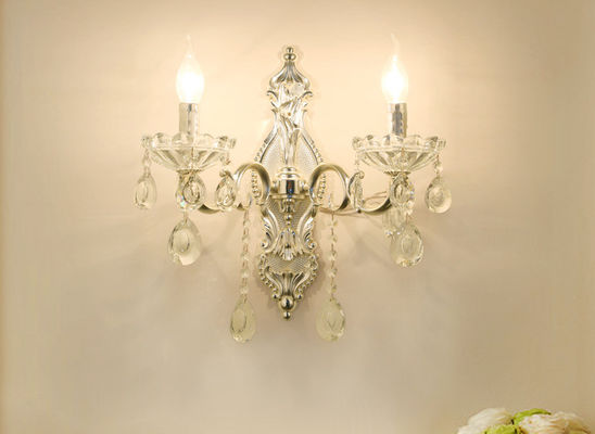 240V E14 Light Source 40*43cm Crystal Glass Wall Lights For Living Room